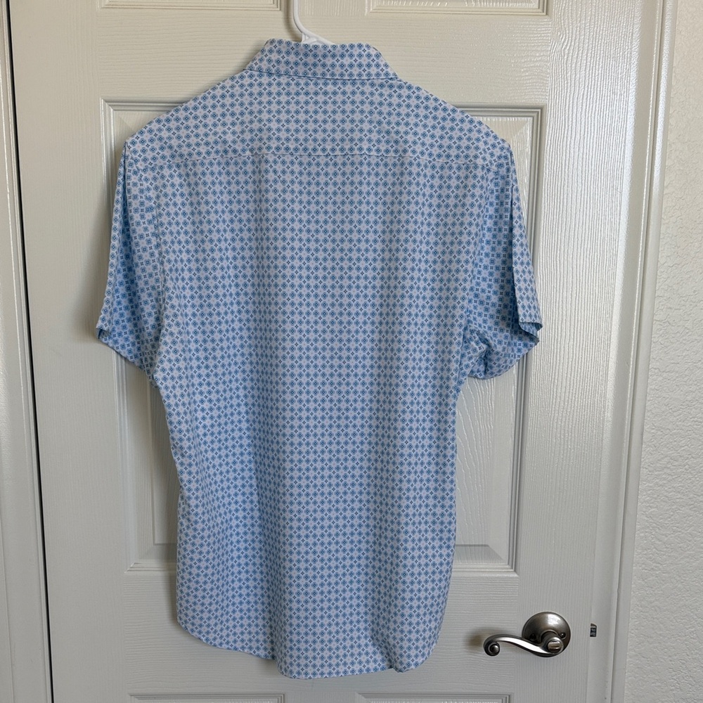 Cactus Man Ricky Singh Light Blue Geometric Button Down Shirt Size L - Picture 3 of 11